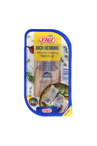 Silkių filė sūdyta aliejuje ,riebi VIČI, 240g