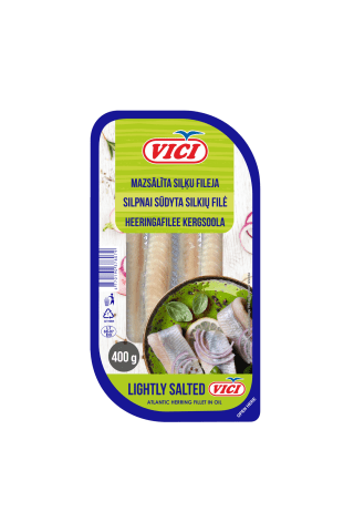 Siļķes fileja Viči vieglā sālījumā 400g/315g