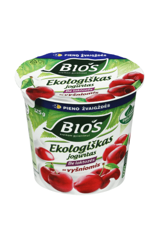 Ekologiškas jogurtas su vyšniomis BIO'S, 125 g