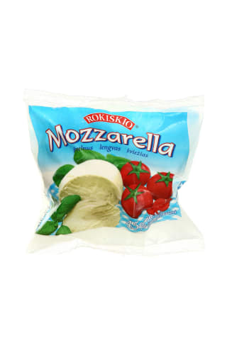 Nenokintas sūris ROKIŠKIO MOZZARELLA, 45% rieb., 130 g