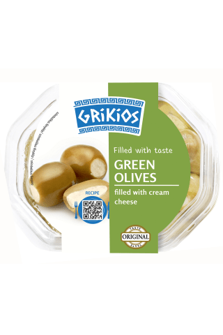 Zaļās olīvas ar siera pildījumu 250g