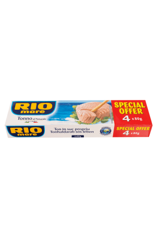 Tuncis Rio Mare savā sulā 4x80 320g/224g