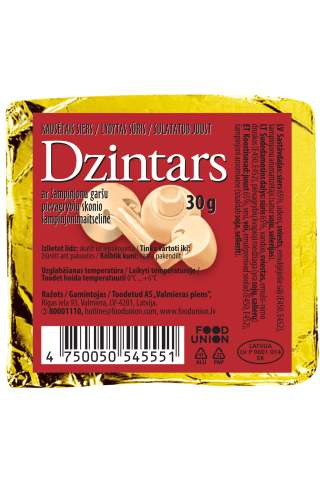 Kausētais siers Dzintars ar šampinjoniem 30g