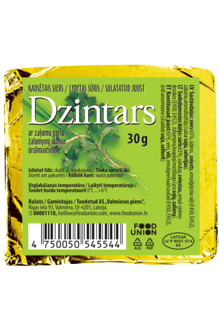 Kausētais siers Dzintars ar zaļumiem 30g