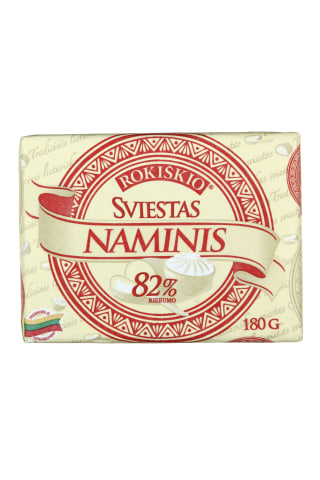 Sviestas ROKIŠKIO Naminis, 82% rieb., 180 g