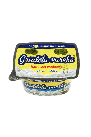 Grūdėta varškė PIENO ŽVAIGŽDĖS, 7% rieb., 200 g