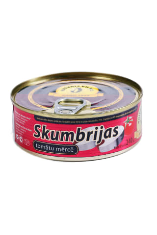 Skumbrija tomātu mērcē 240g/144g ar atsl.