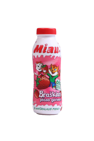 Piena dzēriens Miau zemeņu 2,3% 450ml