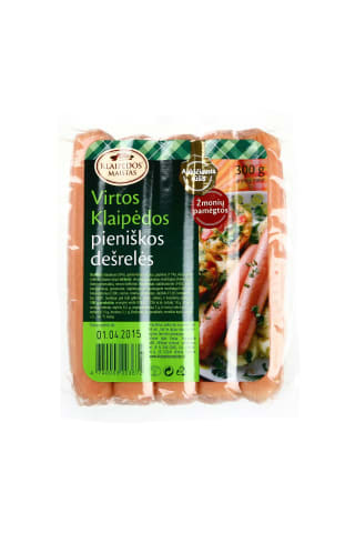 Virtos pieniškos dešrelės KLAIPĖDOS MAISTAS, a.r., 300g