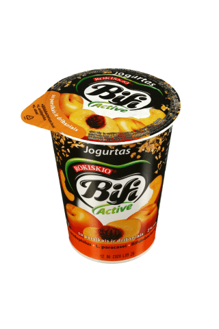 Jogurtas su persikais ir dribsniais BIFI, 2% rieb., 360 g
