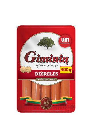 Virtos GIMINIŲ dešrelės, a.r., 400 g