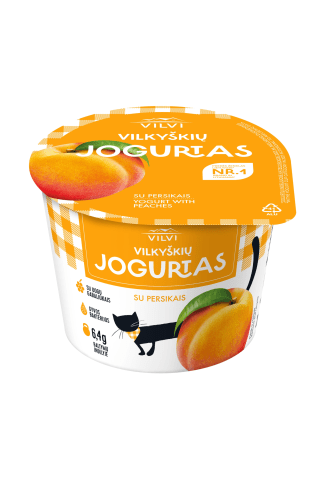 Jogurtas su persikais VILKYŠKIŲ, 3,5% rieb., 200 g
