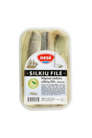 Silpnai sūdyta silkių filė aliejuje DESĖ, 700 g