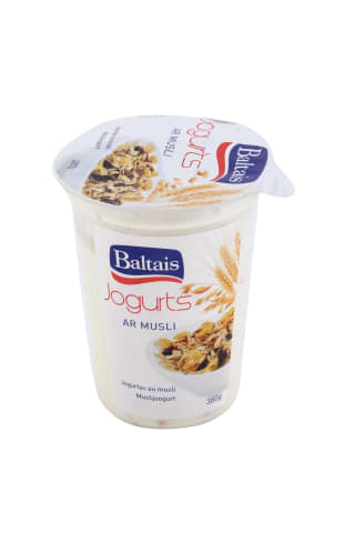Jogurts Baltais ar musli 2% 380g
