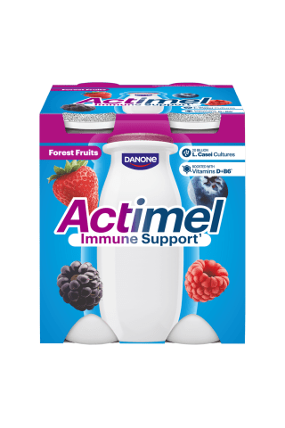 Miško uogų skonio jogurtinis gėrimas ACTIMEL, 1,5% rieb., 4 vn. × 100 g
