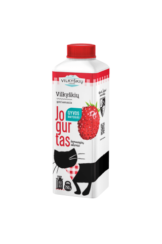 Žemuogių skonio geriamasis jogurtas VILKYŠKIŲ, 2% rieb., 750 g
