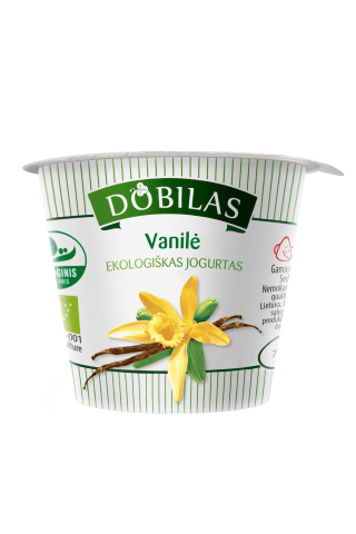 Ekologiškas jogurtas su vanile DOBILAS, 3,2% rieb., 125 g