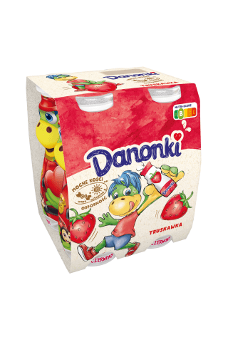 Dzeramais jogurts Danonki ar zemeņu garšu 4x100g