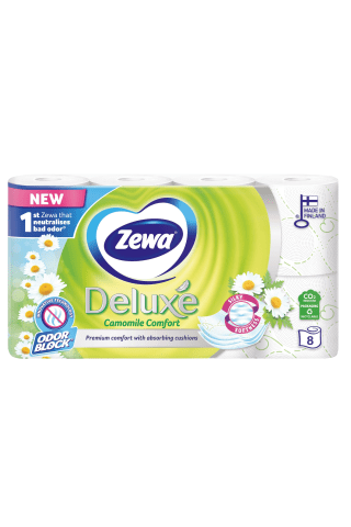 Tualetes papīrs Zewa Deluxe kumelīšu 3slāņi, 8ruļļi