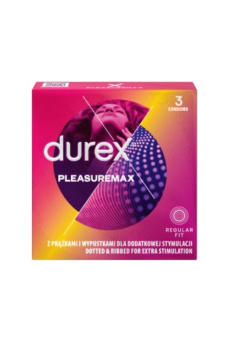 Prezervatyvai DUREX PLEASUREMAX, 56 mm, 3 vnt