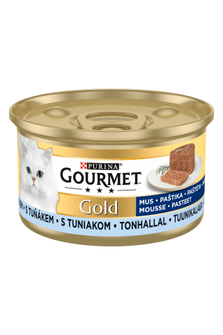 Pilnvērtīga barība pieaugušiem kaķiem Gourmet ar tunci (istabas) dzīvnieku barība pieaugušiem kaķiem 85g