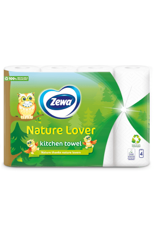 Papīra dvielis Zewa Nature Lover 50sloksnes, 2kārtas, 4ruļļi