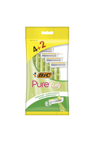 Skustuvas BIC PURE3 LADY P6 bag, 4+2 vnt