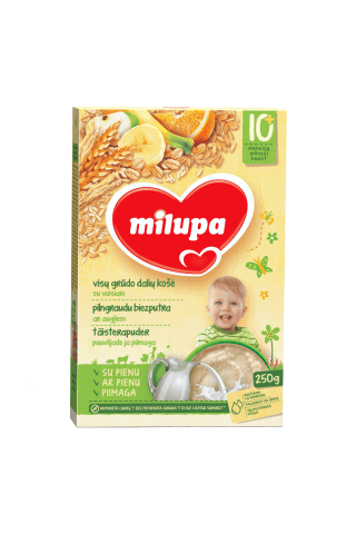 Pieniška visadalių grūdų košė su vaisiais MILUPA, 250 g
