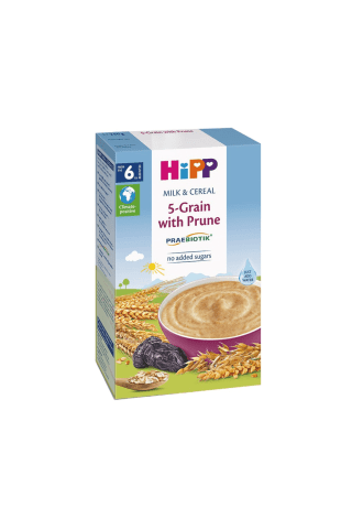 Biezputra Hipp 5 graudu ar plūmju un probiotiķiem 250g