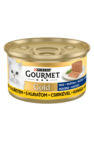 Kompleksa barība pieaugušiem kaķiem. Gourmet gold vistas 85g