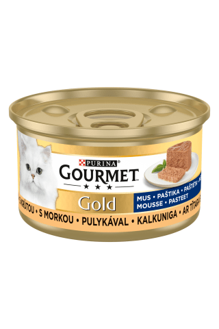 Kompleksa barība mājas pieaugušiem kaķiem Gourmet gold tītara 85g