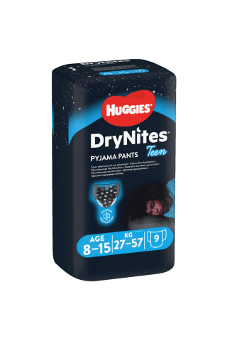 Sauskelnės-kelnaitės HUGGIES DRYNITES BOYS 27-57 kg, 9 vnt.