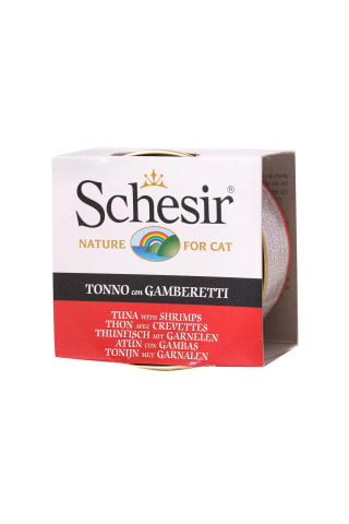Schesir Konservi Kaķiem Tuncis Un Krevetes, 85G