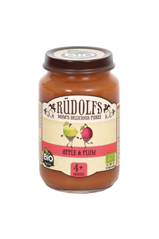 Ekologiška obuolių ir slyvų tyrelė RŪDOLFS,190 g
