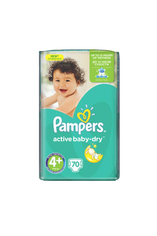 Sauskelnės PAMPERS ACTIVE BABY GP (4+) 9-16 kg, 70 vnt.