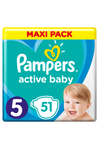 Sauskelnės PAMPERS ACTIVE BABY VP+ (5) 11-18 kg, 50 vnt.