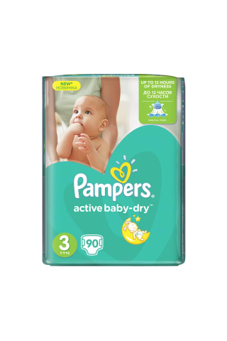 Sauskelnės PAMPERS ACTIVE BABY GP (3) 4-9 kg, 90 vnt.