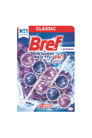 Tualeto valiklis ir gaiviklis BREF POWER AKTIV LAVENDER, 2 vnt x 50 g