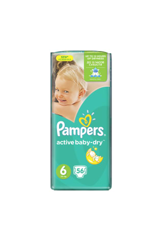 Autiņb. Pampers Active baby s6 gp 56gab