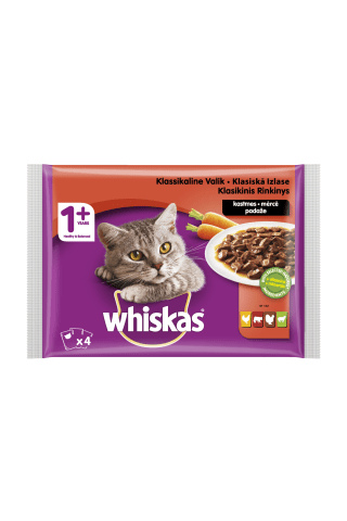 Konservi Kaķiem Whiskas Gaļas Izlase 4-Paka 1+ 400G