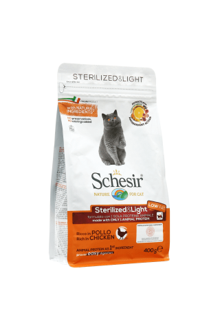 Schesir Sausā barība sterilizētiem un resniem kaķiem, 400g