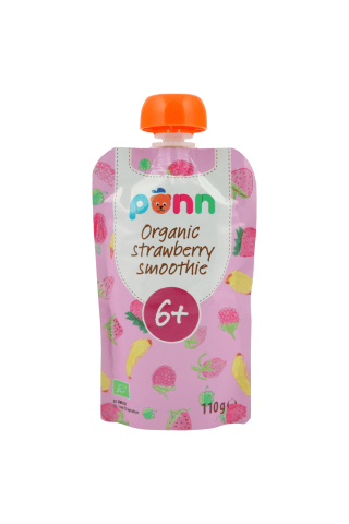 Biezenis paciņā ponn bio zemeņu no 5 mēnešiem 110g