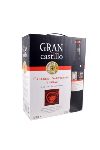 Sarkanvīns Gran Castillo Cabernet Sauv, Shiraz Bib 12% 3l