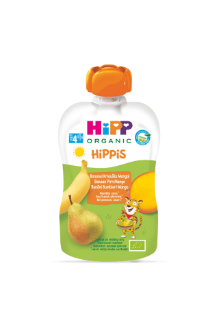 Ekologiška bananų, kriaušių, mango tyrelė nuo 4 mėnesių HIPP, 100 g