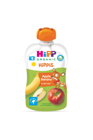Biezenis Hipp Bio ābolu, banānu no 4 mēnešu 100g