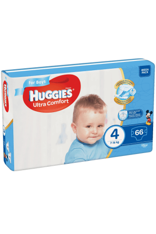 Sauskelnės HUGGIES UC BOYS (4) 8-14 kg, 66 vnt.