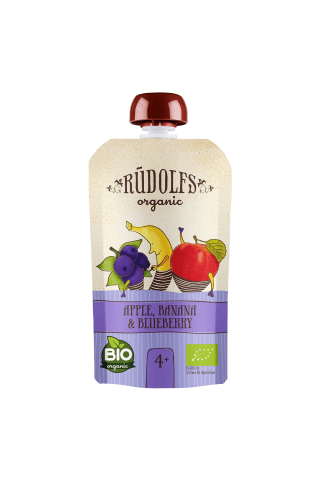 Biezenis Rūdolfs Bio ābolu,banānu,melleņu 4m 110g