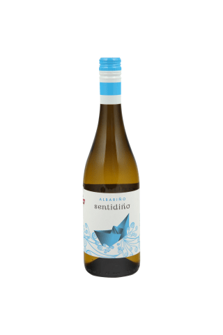 Sauss baltvīns ar aizsargāto cilmes vietas nosaukumu Sentidino Albarino Rias Baixas 12,5% 0,75l