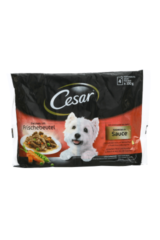 Konservi suņiem Cesar Sauce 4x100g