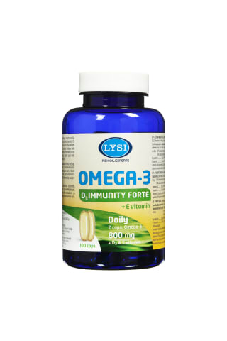 Kapsulas Lysi Omega-3 Immunity Forte + E vitamīns, 100 tabletes